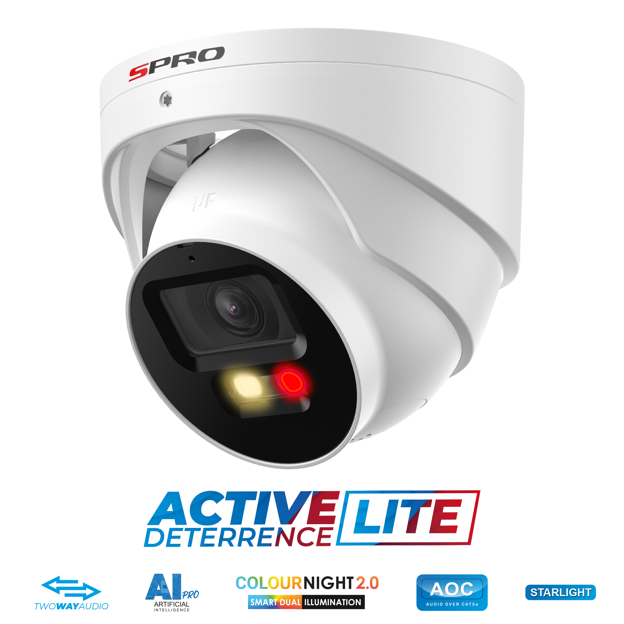 DHIPD40/28LRW-MS SPRO 4MP IP Turret Active Deterrence White